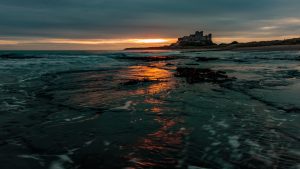 Bambrugh coastline at sunrise