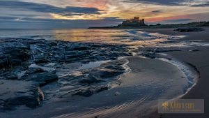 Bambrugh Castle at dawn